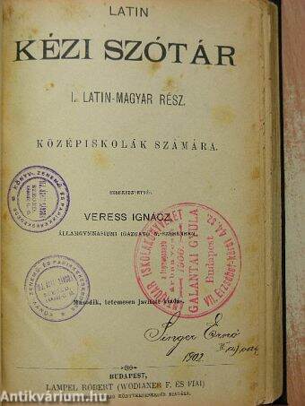 Latin kézi szótár I.