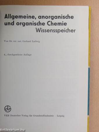 Allgemeine, anorganische und organische Chemie