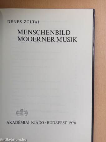 Menschenbild Moderner Musik