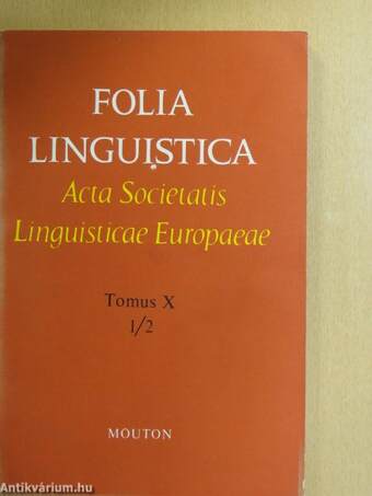 Folia Linguistica 1977 Tomus X 1/2