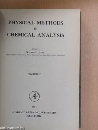 Physical Methods in Chemical Analysis II.