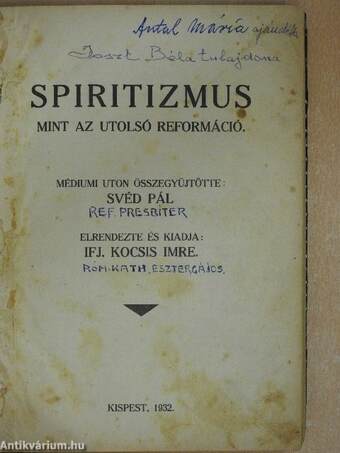 Spiritizmus mint az utolsó reformáció