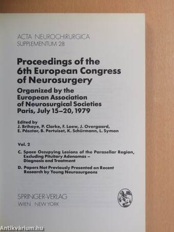 Proceedings of the 6th European Congress of Neurosurgery