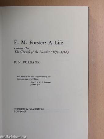 E. M. Forster: A Life I. (töredék)