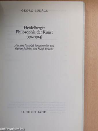 Heidelberger Philosophie der Kunst (1912-1914)