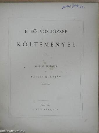 B. Eötvös József költeményei