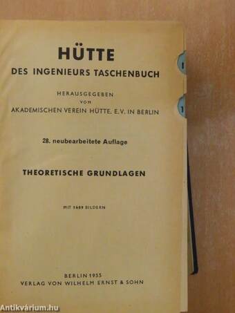 Hütte - Des Ingenieurs Taschenbuch I. (töredék)