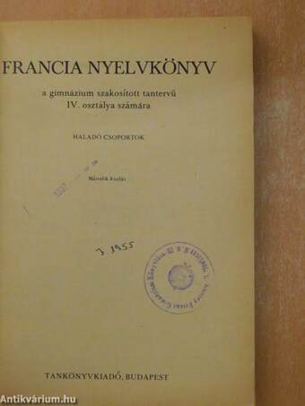 Francia nyelvkönyv IV.