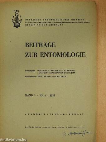 Beiträge zur Entomologie 1953/4.