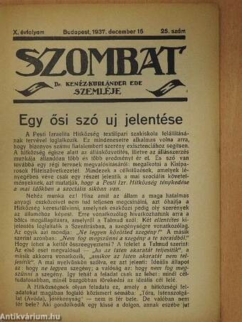 Szombat 1937. december 15.