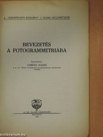 Bevezetés a fotogrammetriába