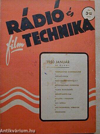 Rádió és filmtechnika 1950-51. (nem teljes évfolyam)