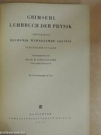 Grimsehl Lehrbuch der Physik I.