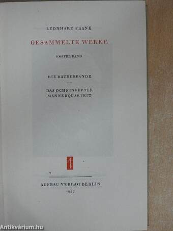 Gesammelte Werke I.