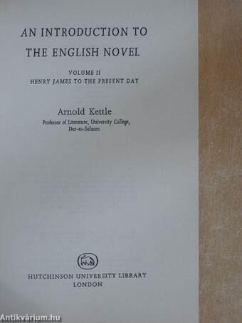 An Introduction to the English Novel 2.