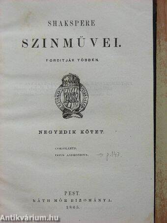 Shakspere szinművei IV.