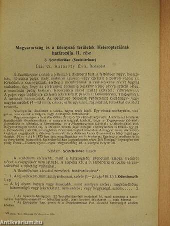 Magyarország és a környező területek Heteropteráinak határozója II.