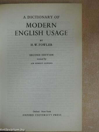 Fowler's Modern English Usage