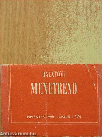 Balatoni menetrend 1958. június 1-től