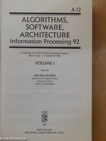 Algorithms, software, architecture Information processing 92 I.