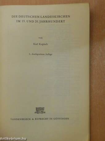 Die Deutschen Landeskirchen im 19. und 20. Jahrhundert