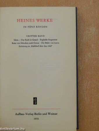 Heines werke in fünf Bänden III.