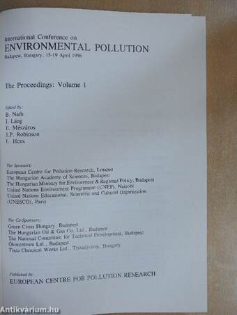 International Conference on Environmental Pollution The Proceedings: Volume I