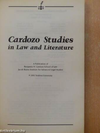 Cardozo Studies in Law and Literature Fall-Winter, 1990