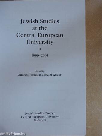 Jewish Studies at the Central European University II.