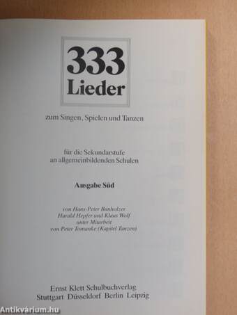 333 Lieder zum Singen, Spielen und Tanzen