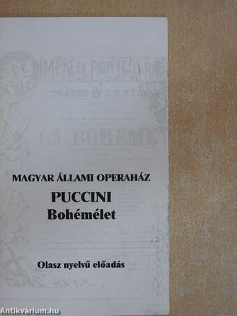 Puccini: Bohémélet