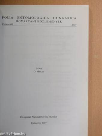 Folia Entomologica Hungarica 2007.