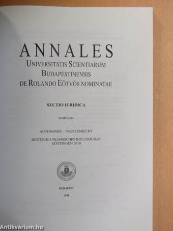 Annales Universitatis Scientiarum Budapestinensis de Rolando Eötvös nominatae LII