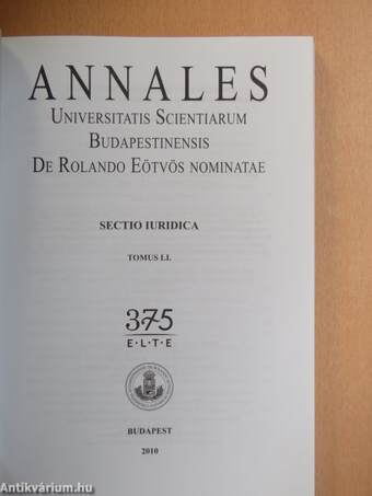 Annales Universitatis Scientiarum Budapestinensis de Rolando Eötvös nominatae LI