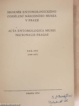 Acta Entomologica Musei Nationalis Pragae 1955. XXX/440-467