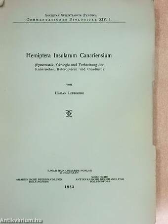 Hemiptera Insularum Canariensium