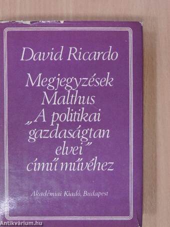 Megjegyzések Malthus "A politikai gazdaságtan elvei" című művéhez