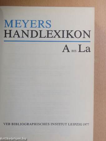 Meyers Handlexikon 1. (töredék)
