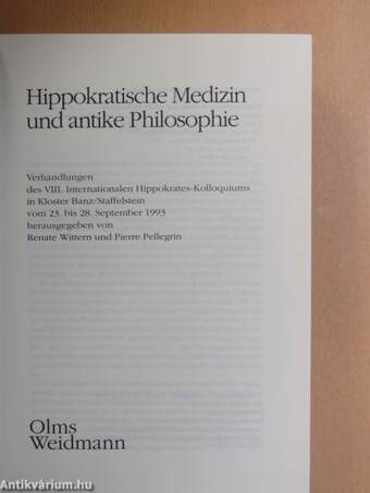 Hippokratische Medizin und antike Philosophie