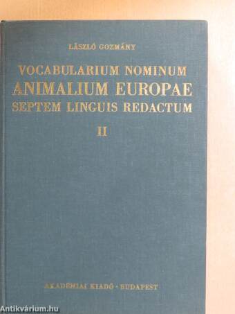 Európa Állatvilága hétnyelvű névszótár II.