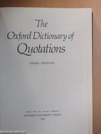 The Oxford Dictionary of Quotations