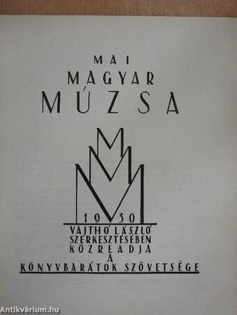 Mai Magyar Múzsa 1930