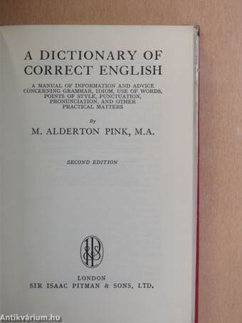 A dictionary of correct english