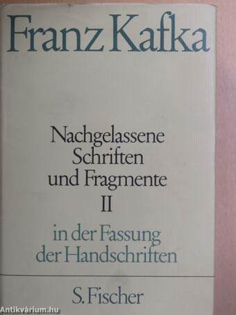 Nachgelassene Schriften und Fragmente II.