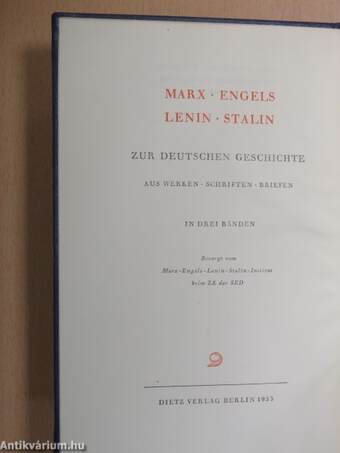 Marx-Engels-Lenin-Stalin Zur Deutschen Geschichte I-III.