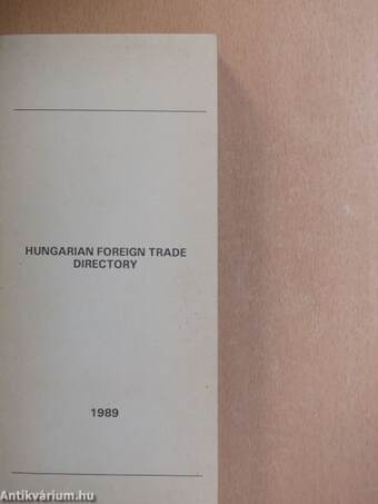 Hungarian Foreign Trade Directory 1989