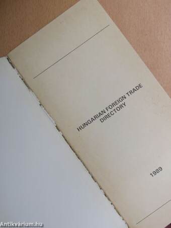 Hungarian Foreign Trade Directory 1989