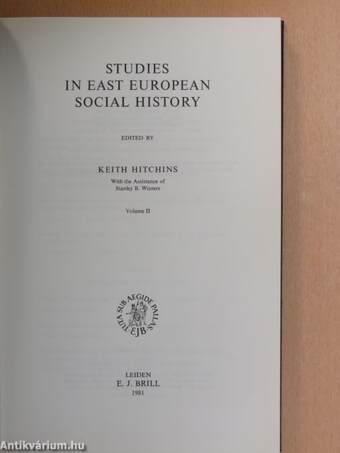 Studies in East European Social History II.