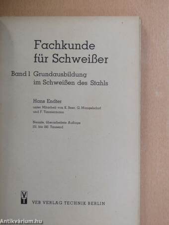 Fachkunde für Schweisser 1.