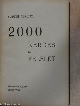 2000 kérdés és felelet